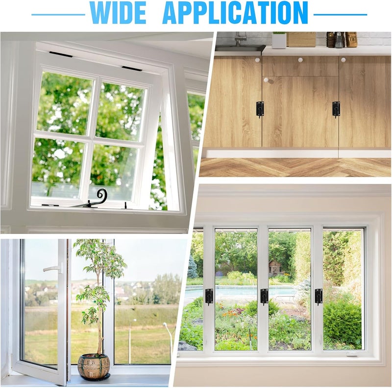 HIMOMO 10 Pack Cam Action Black Window Locks, Window Latches with Keeper Diecast, Sliding Window Parts, Replacement Sash Locks for Sliding Windows Double Hung Windows - Image 5